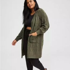 NWT Torrid Cable Knit Coatigan - Deep Depths